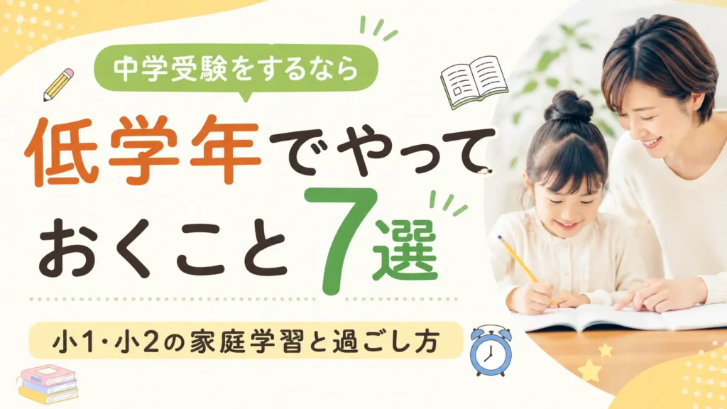 中学受験をするなら低学年でやっておくこと7選｜小1・小2の家庭学習と過ごし方