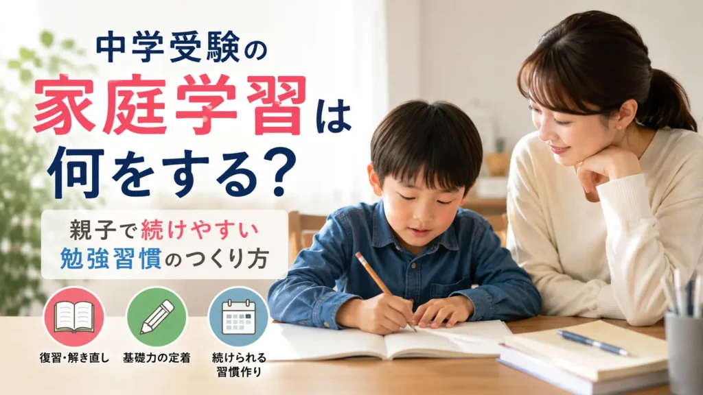 中学受験の家庭学習は何をする？親子で続けやすい勉強習慣のつくり方